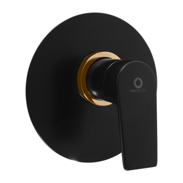 RAV Slezák - COLORADO - Sprchová baterie podomítková 1-cestná s tělesem, Černá matná/Zlatá CO183LCMATZ CO183LCMATZ