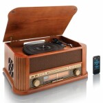 Lenco TCD-2500 hnědá / Gramofon CD FM rádio / 33 45 78 RPM / USB / repro (TCD-2500)