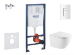 GROHE - Rapid SL Set předstěnové instalace, klozetu Oudee a sedátka softclose, tlačítko Skate Cosmopolitan, alpská bílá SANI11BA3114