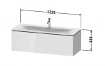 DURAVIT - L-Cube Umyvadlová skříňka 40x102x48 cm, 1 zásuvka, lesklá bílá LC613802222