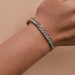 Náramek se zirkony Verena - chirurgická ocel, Stříbrná 16 cm + 5 cm (prodloužení)