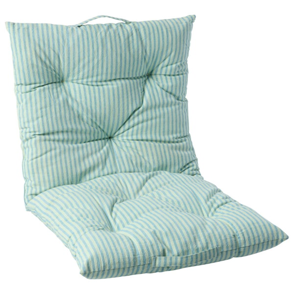 Ib Laursen Prošívaná matrace Linea Light Green Blue Stripes 50 × 100 cm, modrá barva, textil