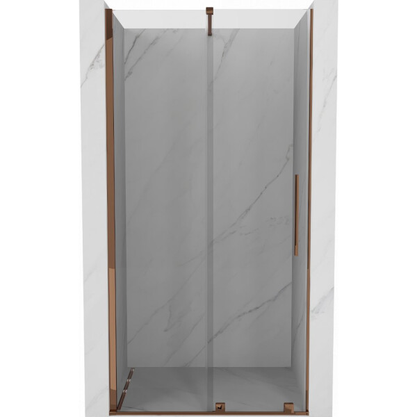 MEXEN/S - Velar posuvné sprchové dveře 80, transparent, růžové zlato 871-080-000-01-60