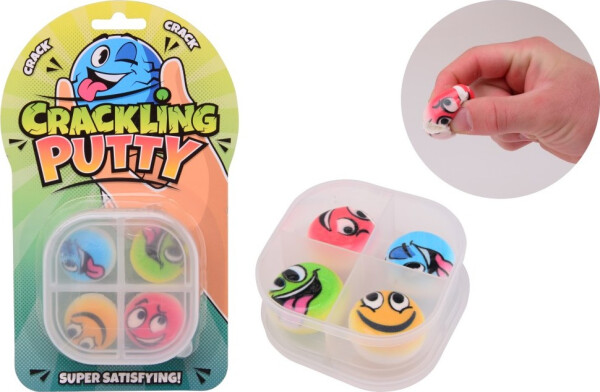 Praskací modelína s obličejem v krabičce - Johntoy