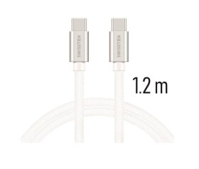 Swissten 71527203 USB-C na USB-C, USB 2.0, zástrčka C - zástrčka C, opletený, 1,2m, stříbrný