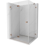 MEXEN/S - Lunar-F sprchový kout skládací dveře levá 75 x 70, transparent, różowe złot 836-075-070-60-00-L