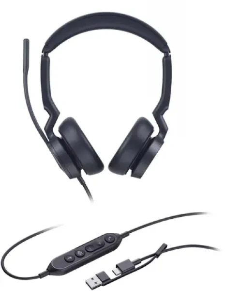 Yealink UH46 Dual (MS Teams) černá / Stereo náhlavní souprava / mikrofon / USB-C USB-A / kabel 2,15 m (1308182)