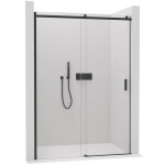CERANO - Sprchové posuvné dveře Santoro L/P - 6 mm - černá matná, transparentní sklo - 120x195 CER-429736