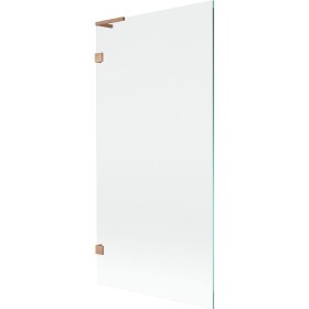 MEXEN/S - Lunar L vanová zástěna FIX 90 x 150, transparent, měď kartáčovaná 897L-090-000-65-00