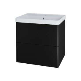 MEREO - Siena, koupelnová skříňka s keramickým umyvadlem 61 cm, černá mat CN440