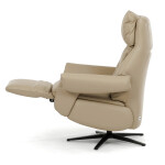 Relaxační křeslo, elektrické zabudované ovládání, krémová, kůže,TV-B3980 CRM3