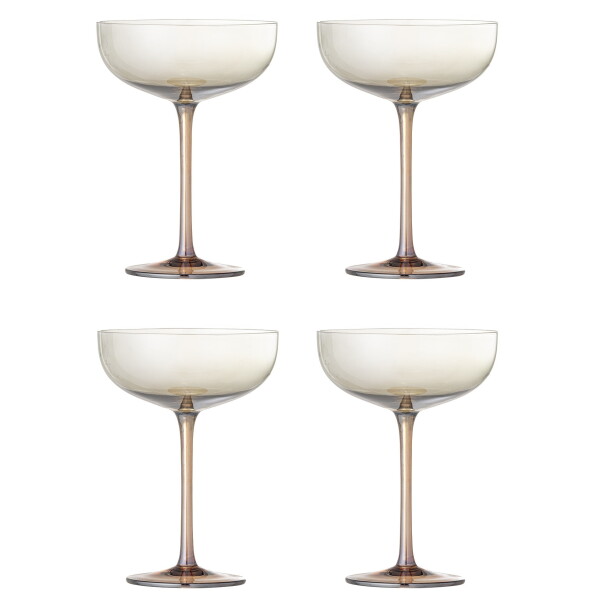 Bloomingville Skleničky Aston Coctail 325 ml – set 4 ks, hnědá barva, sklo