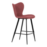 Židle barová, červená látka, černá podnož