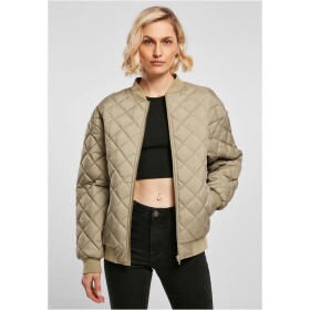 Dámská oversized Diamond Quilted Bomber Jacket khaki