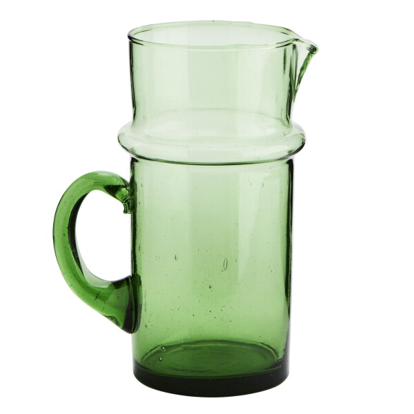 MADAM STOLTZ Skleněný džbán Beldi Green 1 l, zelená barva, sklo