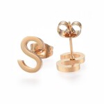 Sada přívěsku a náušnic z nerezové oceli - písmeno - zlatá - 20 ~ 23 mm x 13 ~ 19 mm - 1 ks Písmena: E