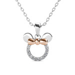 Royal Fashion zlacený náhrdelník myška Minnie s drahokamem moissanitem MP124