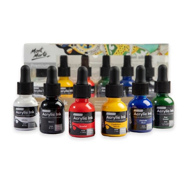 Mont Marte Premium sada akrylových inkoustů 6 x 20 ml Basic