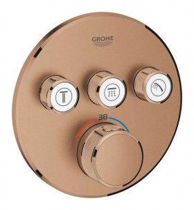 GROHE - Grohtherm SmartControl Termostatická sprchová podomítková baterie, 3 ventily, kartáčovaný Warm Sunset 29121DL0