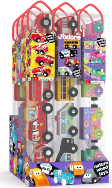 Sada dřevěných autíček v tubě - J'ADORE