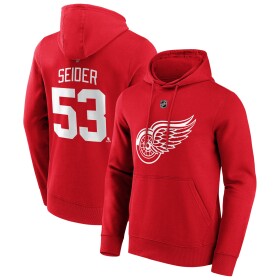 Fanatics Pánská mikina Detroit Red Wings NHL Moritz Seider #53 Player Hoodie Velikost: 3XL