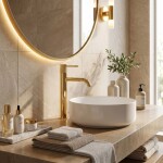 REA - Umyvadlová baterie Venti Gold vysoká REA-B9781