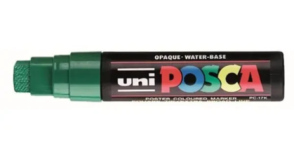 POSCA PC-17K tmavě zelená / Akrylový popisovač / hrot dláto / šířka stopy 15 mm (186363)