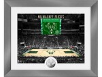 Highland Mint Obraz Milwaukee Bucks NBA Art Deco Stadium Silver Coin Photo Mint