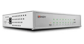 Lindy Gigabit Switch 8-port černá / Switch / Managed / PoE / Kovové tělo (25045)