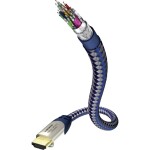 Inakustik HDMI kabel Zástrčka HDMI-A, Zástrčka HDMI-A 10.00 m stříbrnomodrá 0042310 #####4K UHD, Audio Return Channel, opletený HDMI kabel