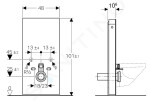 GEBERIT - Monolith Sanitární modul pro závěsné WC, 101 cm, spodní přívod vody, mátově zelená 131.021.SL.5