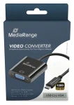 MediaRange USB-C na VGA černá / Adaptér / Full HD 60 Hz / pozlacené kontakty / 20 cm (MRCS229)
