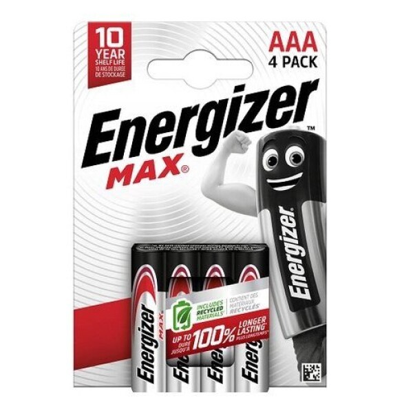 Alkalické mikrotužkové baterie AAA 4ks - Energizer Max