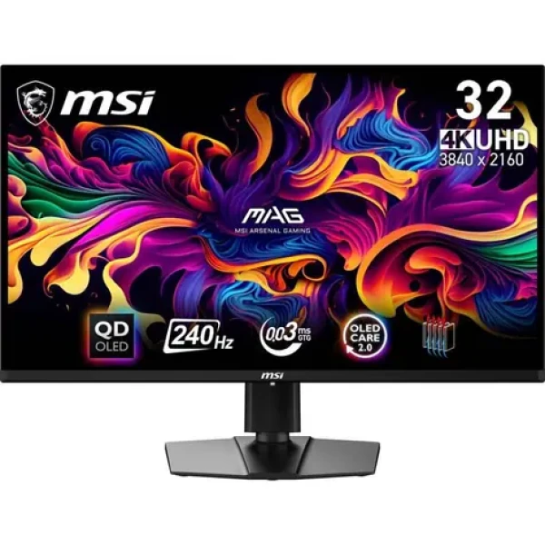 31.5" MSI MAG 321UPX QD-OLED černá / 3840 × 2160 / OLED / 16:9 / 0.03ms / 1:5M:1 / 250cd-m2 / HDMI + DP / VESA (MAG 321UPX QD-OLED)