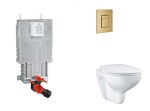 GROHE - Uniset Set předstěnové instalace, klozetu, sedátka SoftClose a tlačítka Skate Cosmopolitan, kartáčovaný Cool Sunrise SANI15BB4101