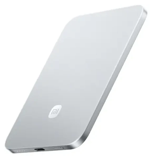 Xiaomi UltraThin Magnetic Power Bank 5000 Glacier Silver / Powerbanka / 5 000 mAh / 15W bezdrátově / 22,5W kabelově (74495)