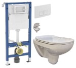 GEBERIT DuofixBasic s bílým tlačítkem DELTA50 + WC bez oplachového kruhu Edge + SEDÁTKO 458.103.00.2 50BI EG1