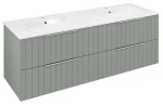 SAPHO - CIRASA umyvadlová skříňka s dvojumyvadlem 141x54x46cm, verde strip CR141-4444S-21