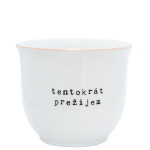 Bella Rose Porcelánový obal na květináč Tentokrát prežijem 10 cm - SK, bílá barva, zlatá barva, porcelán