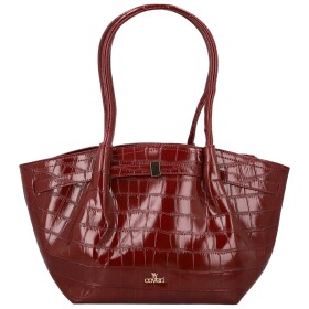 Luxusní dámská koženková kabelka na rameno Moiry, vínová