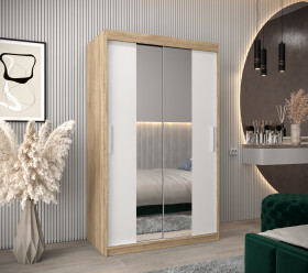 Šatní skříň Abi T1 Barva korpusu: Dub Sonoma, Rozměry: 120 cm, Dveře: Bílá