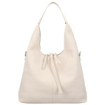 Módní dámská koženková kabelka na rameno Marixa, krémová