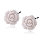 LUNICA Stříbrné náušnice ŠEDÝ KVĚT 0039 Ag 925; ≤0,6 g.