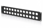 Digitus Rackový panel 2U černá / Panel do racku 19" / pro D-Type moduly / 24 portů / ocel (DN-97697)