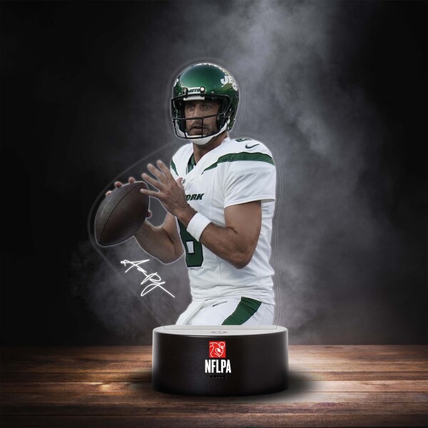 Cedule New York Jets NFL Aaron Rodgers NFLPA LED-Leuchtschild