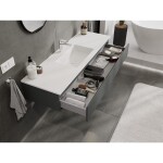 MEXEN/S - Orio koupelnová skříňka 140 cm s umyvadlem Otis, 1 šuplík, grafit mat/bílá mat 91A10-14023-1-BF66-W18M01