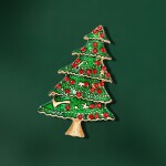 Vánoční brož se zirkony Christmas Tree 10 - vánoční stromeček, Zlatá