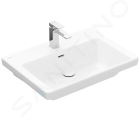 VILLEROY & BOCH - Subway 3.0 Umyvadlo 650x470 mm, s přepadem, otvor pro baterii, CeramicPlus, Stone White 4A7065RW