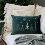 Chic Antique Povlak na polštář Aix Christmas trees 50 × 35 cm, zelená barva, textil