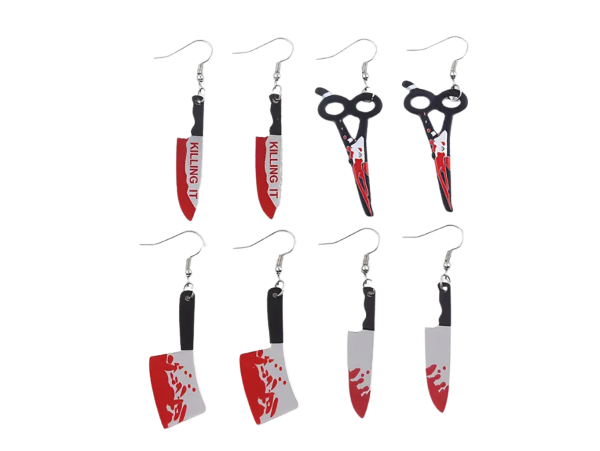 Dovoz Náušnice horor krvavé Velikost: nůž